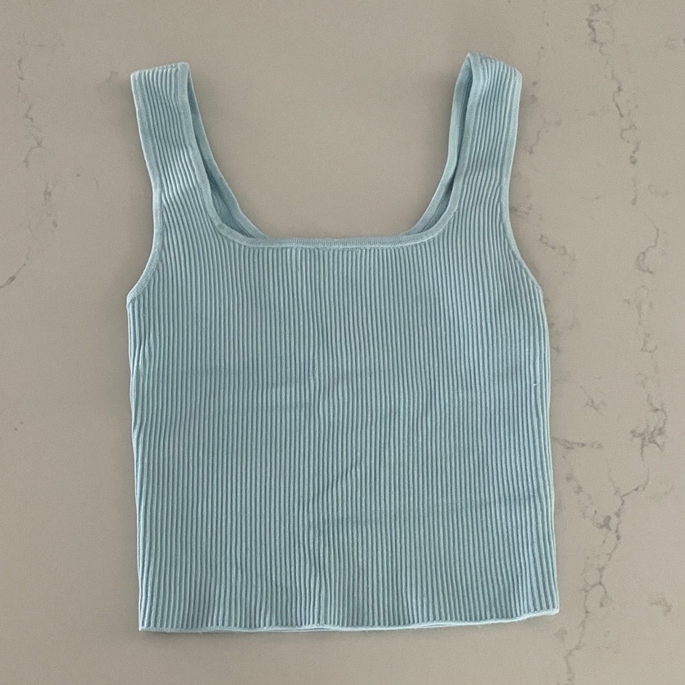 Abercrombie Light Blue Ribbed Tank Top